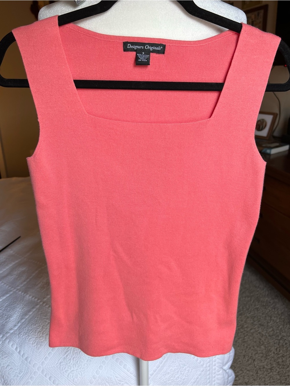 Designers Originals Coral-Pink Square Neck Tank